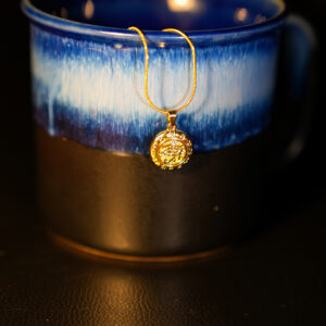 Golden Eye Coin Pendant Necklace