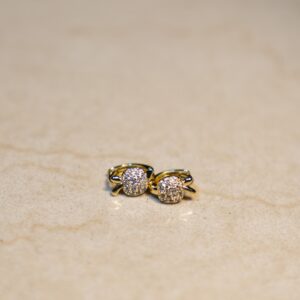 Gilded Pavé Knot Huggies