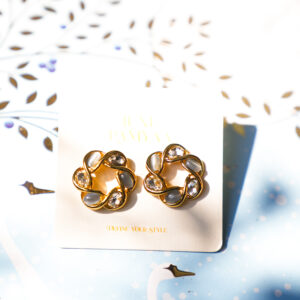 Luna Paniya: Golden Wreath Stud Earrings