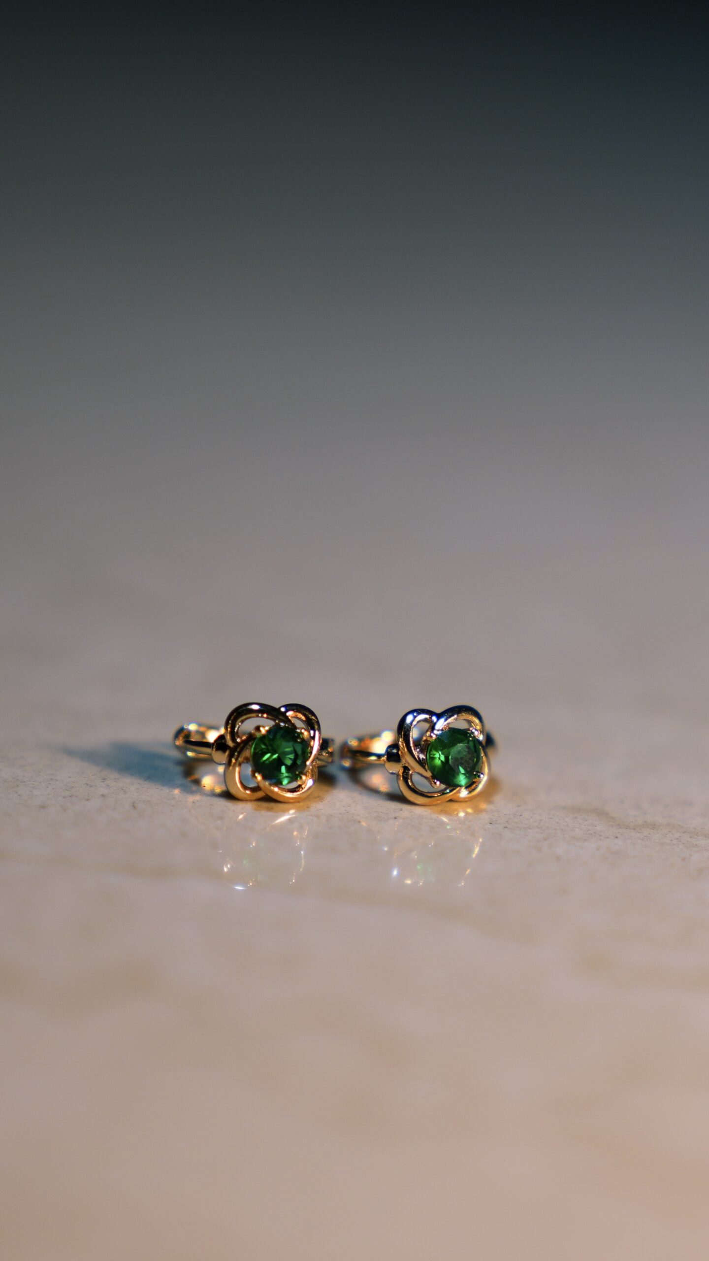 Emerald Bloom Huggie Earrings – Classic Green Elegance