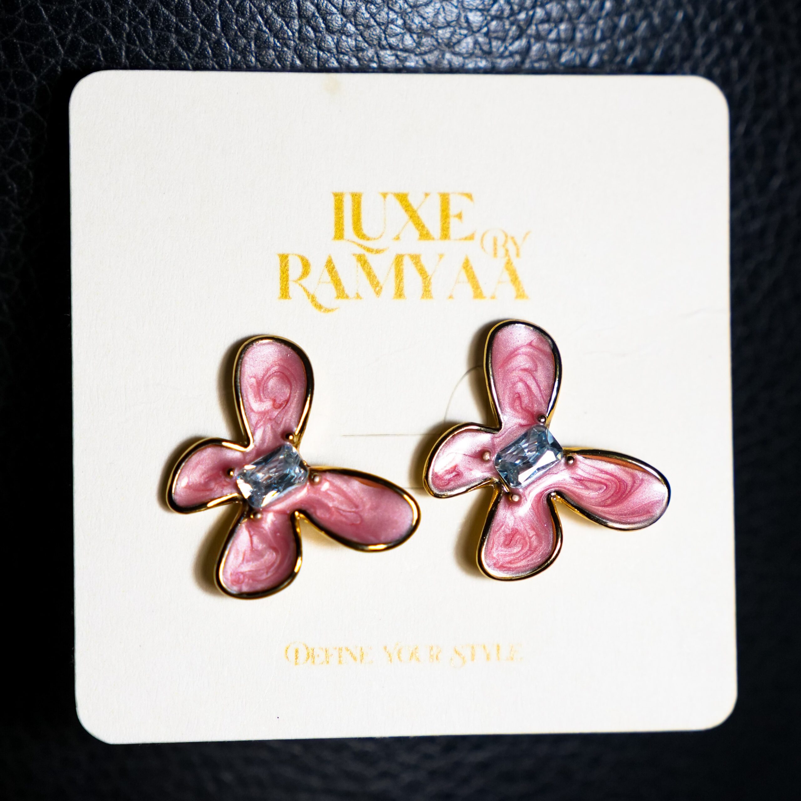 Luxe Petal Enamel Stud Earrings