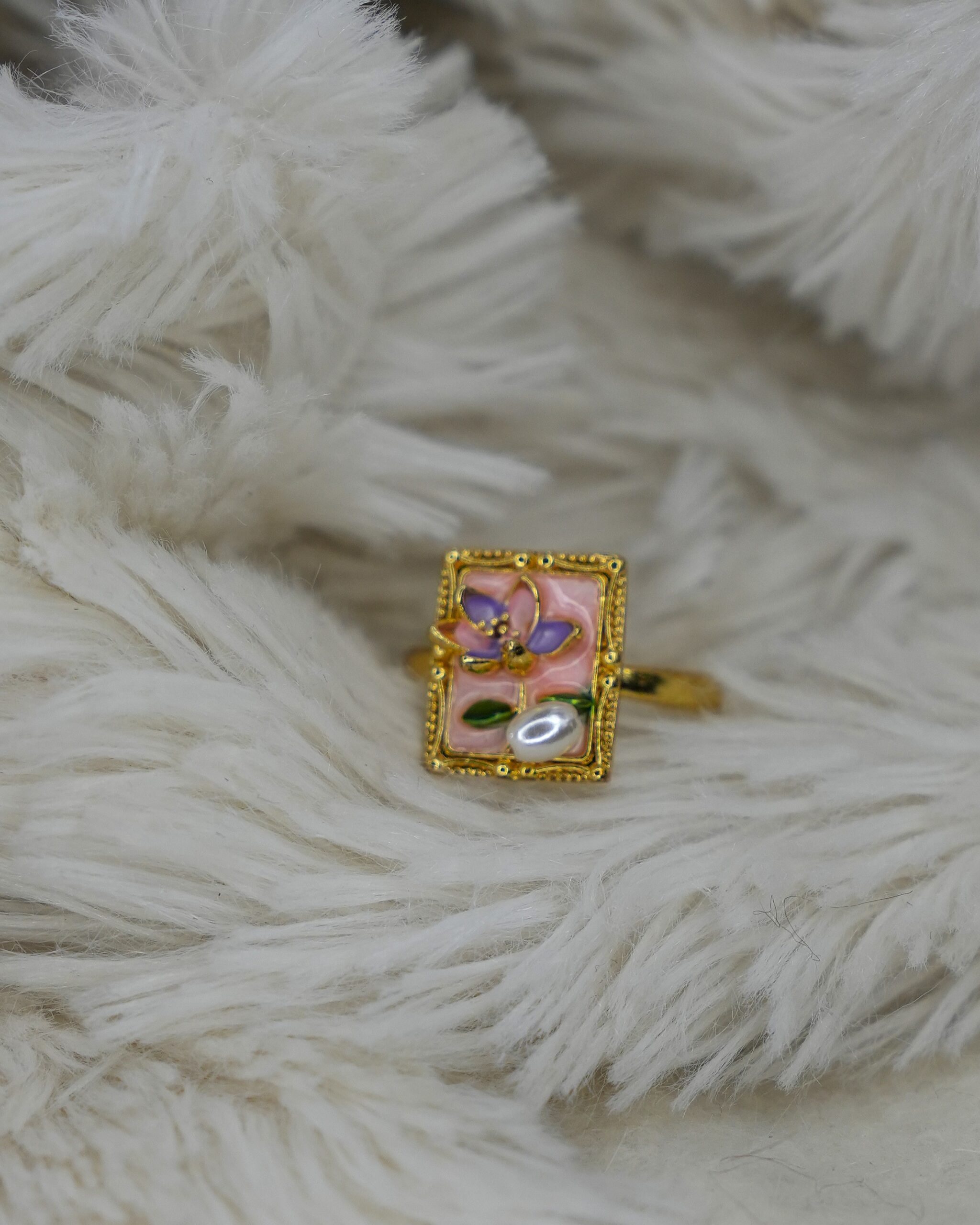 Heirloom Floral Plate Ring - Image 2