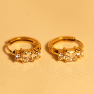 Classic Slim Huggie Hoops (White)