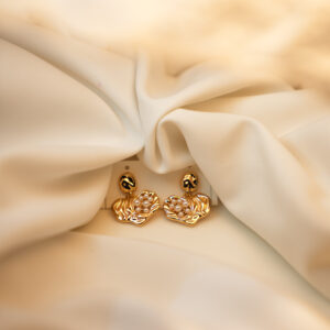 Contemporary Pearl Earrings (Rose Gold)