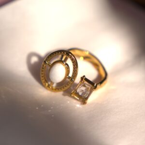 Celestial Duo Gold Ring (White)