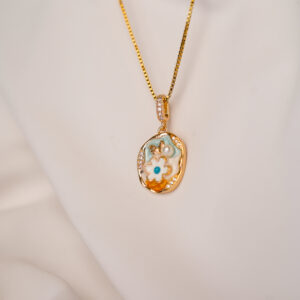 Artisan Floral Enamel Pendant