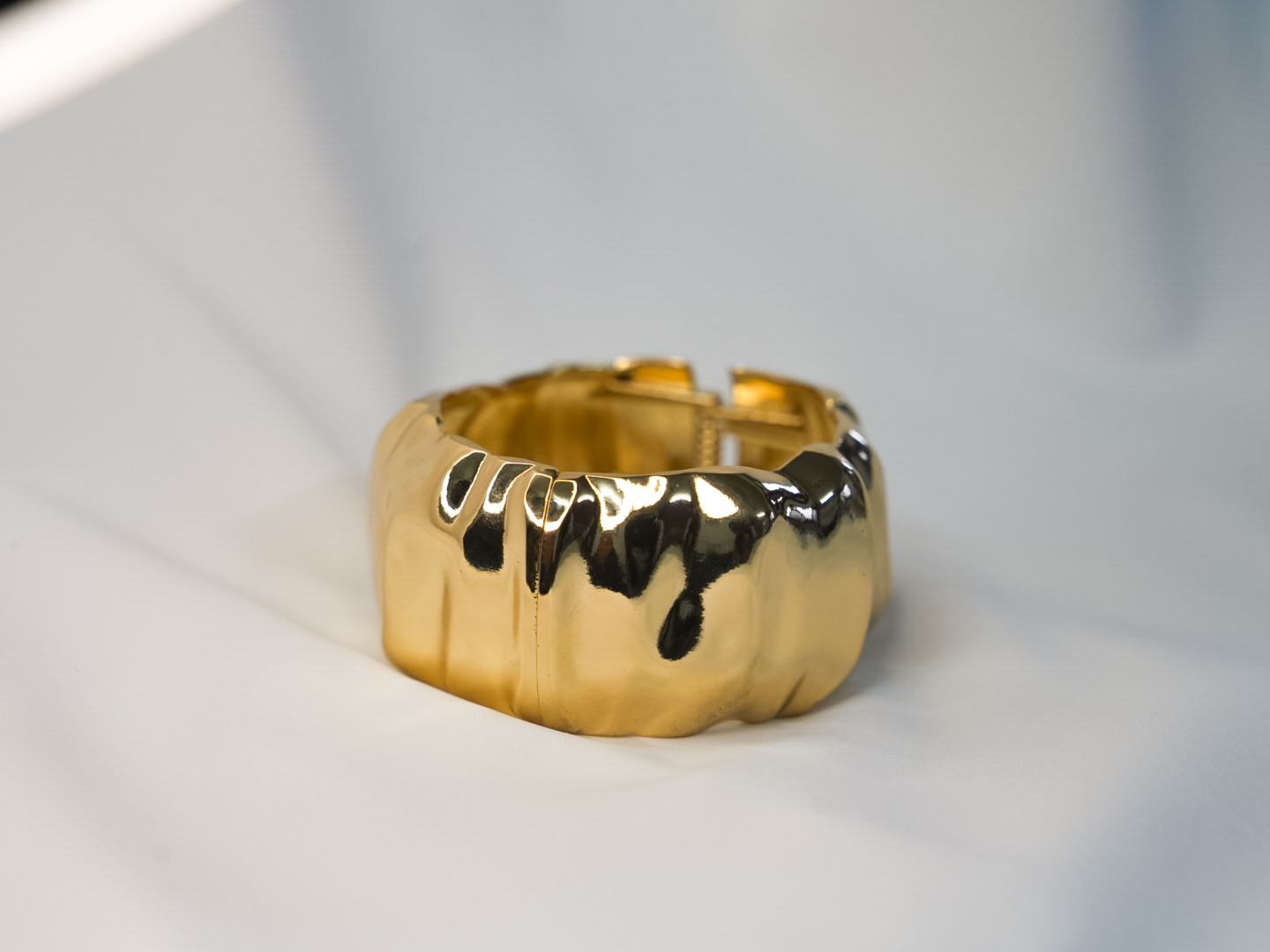 Molten Gold Sculptural Cuff Bracelet