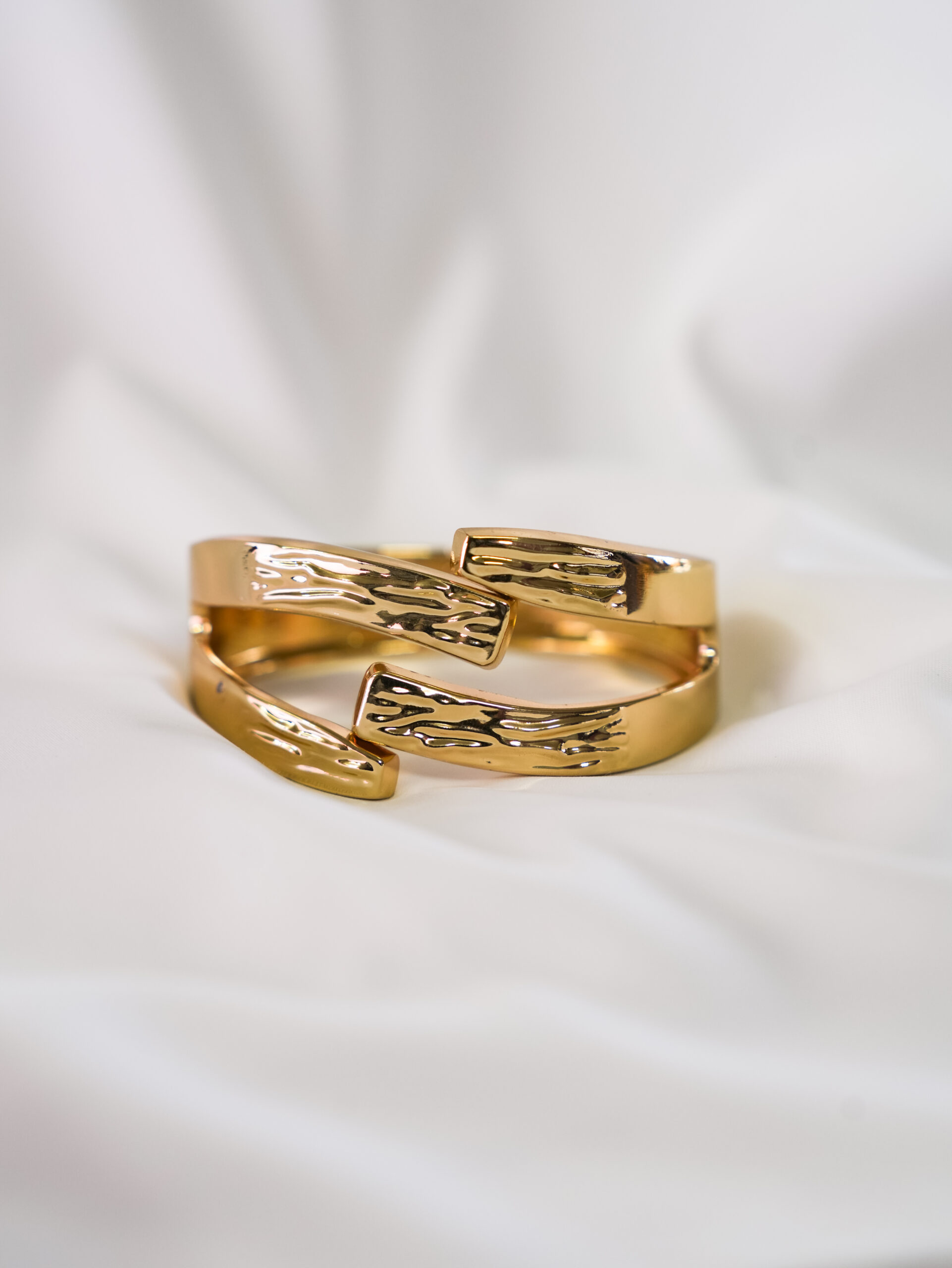 The 'Golden Serpentine' Statement Bangle