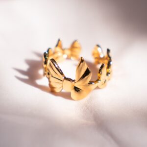 Golden Butterfly Blossom Ring