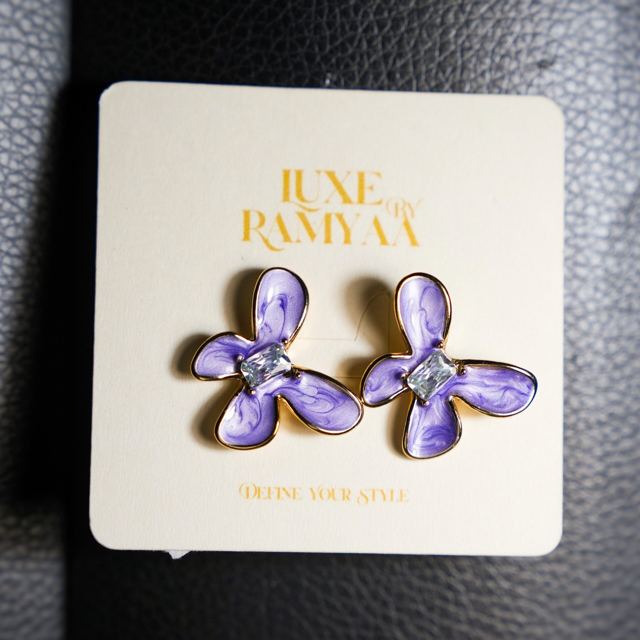 Luxe Petal Enamel Stud Earrings - Image 4