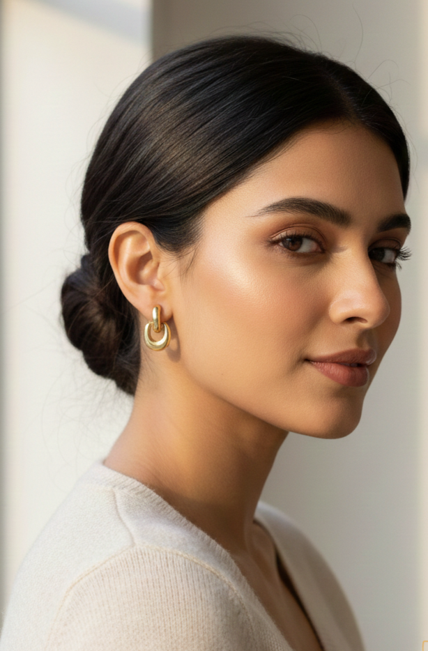 Golden Link Drops earrings