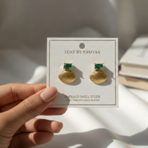 Emerald Shell Studs