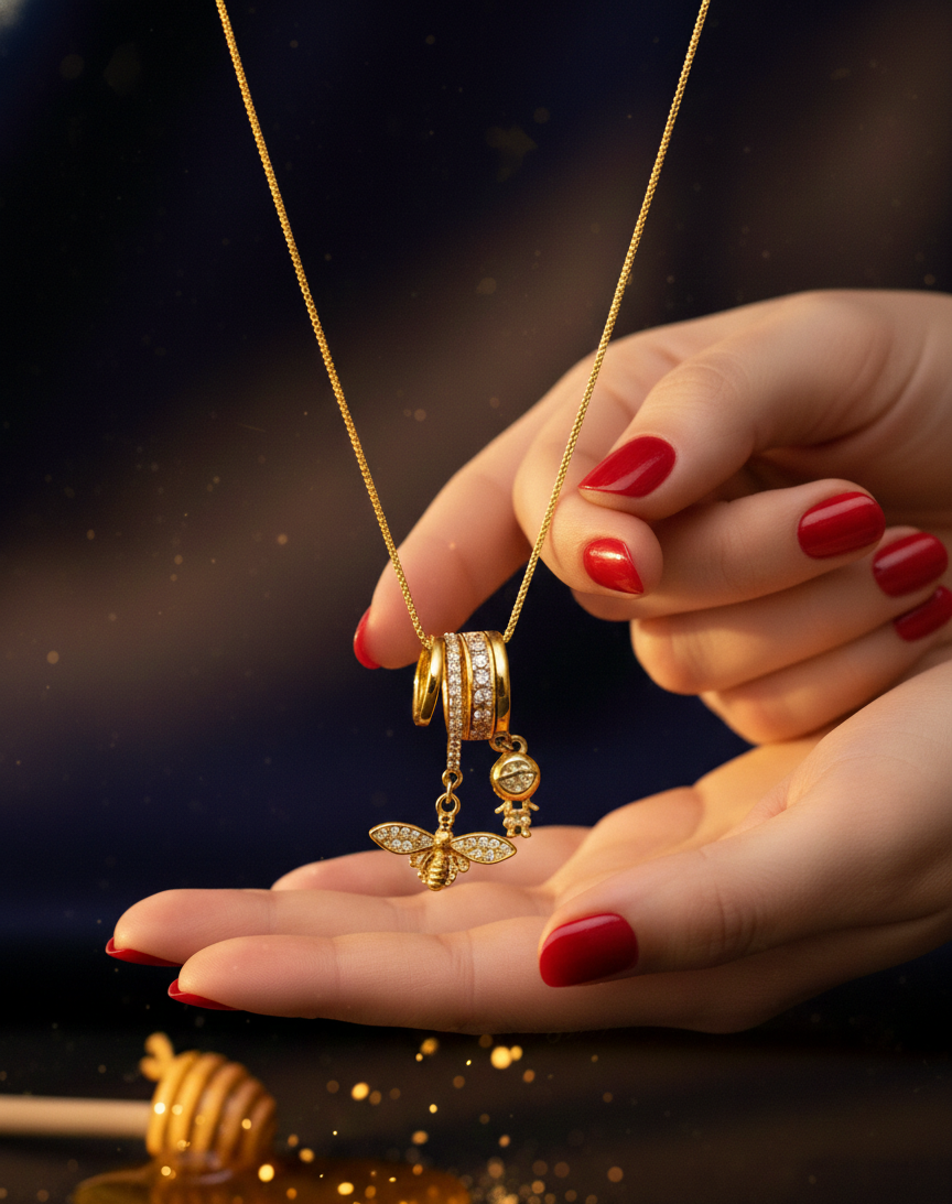 Golden Hive Charm Pendant