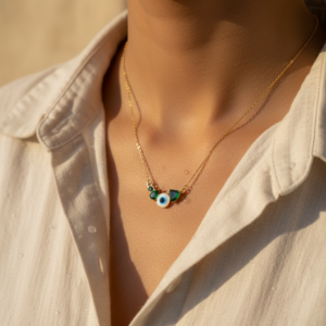 Evil Eye & Emerald Pendant